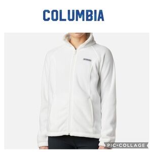 Columbia Women Benton Springs Full Zip Fleece Jacket Off white size M